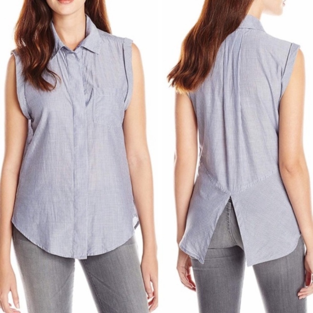 Sam Edelman Bohemian Rhapsody Pinstripe Top Size Large